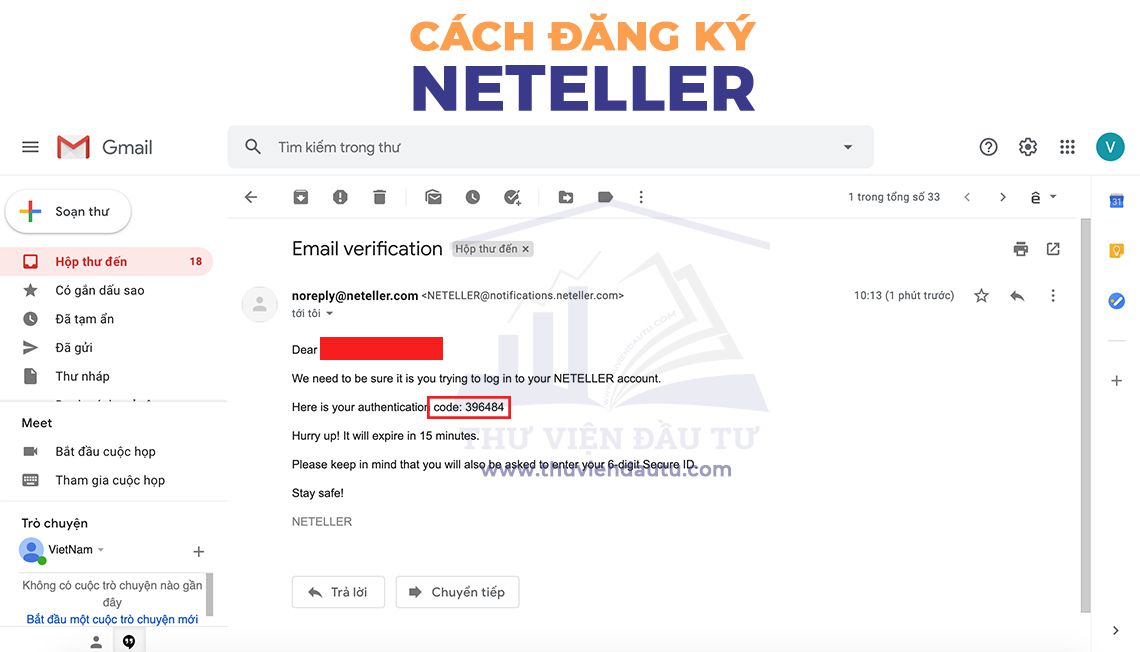 Hướng dẫn mở tài khoản Neteller mã code gửi về email